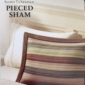 Gorgeous warm-toned multi-color standard sham, NWT
